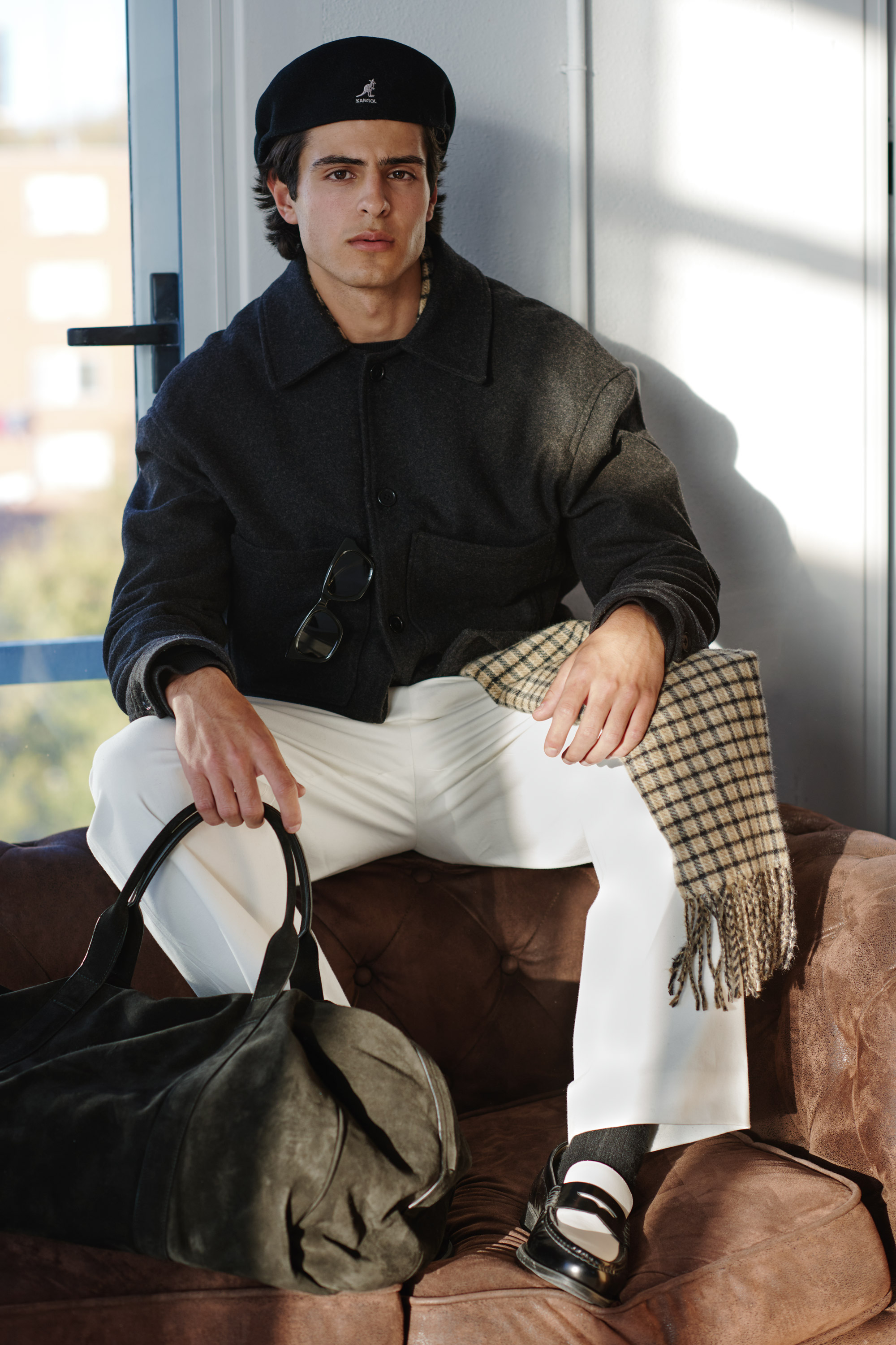 black boiled wool jacket S-M